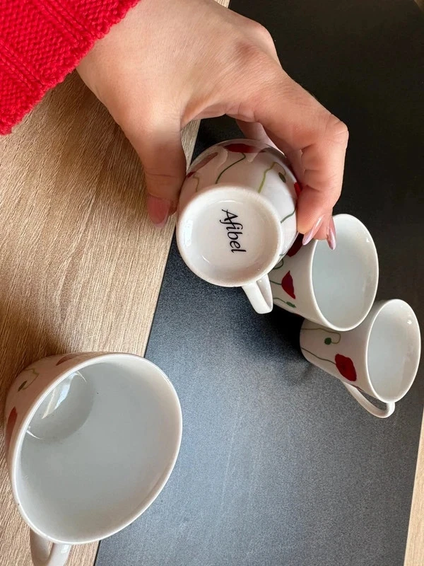 Serviço de xícara de café expresso com motivo de papoulas – photo 6